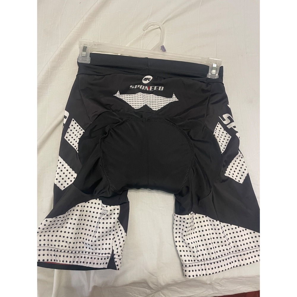 SPONEED Padded Cycling Shorts Black Gray Unisex Adults Athletic Fit L